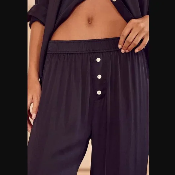 New XL By Anthropologie black silky pajama pants